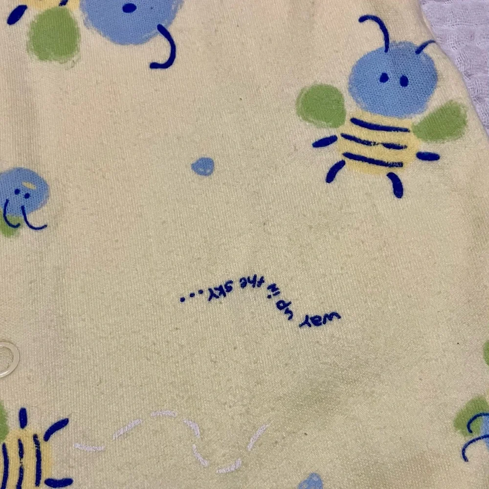 VTG Carter’s Yellow BumbleBee‎ Button Sleeper Bodysuit Footed Pajamas Sz 0/3m